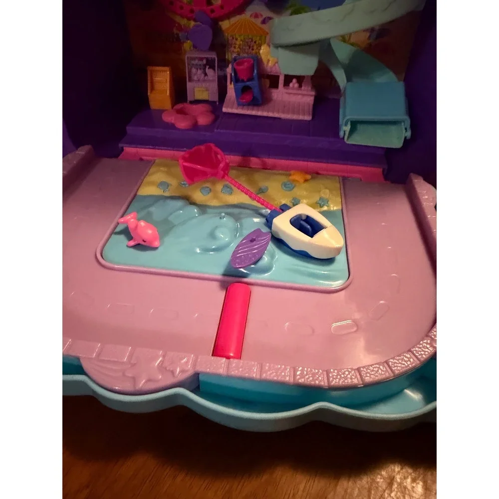 Polly Pocket Rainbow Funland Theme Park Backpack Playset Unicorn Carnival Toy